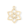 18K Gold Flower Charm – Hypoallergenic Stainless Steel Charm Bracelet Accessory
