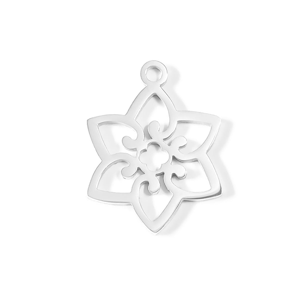 18K Gold Flower Charm – Hypoallergenic Stainless Steel Charm Bracelet Accessory