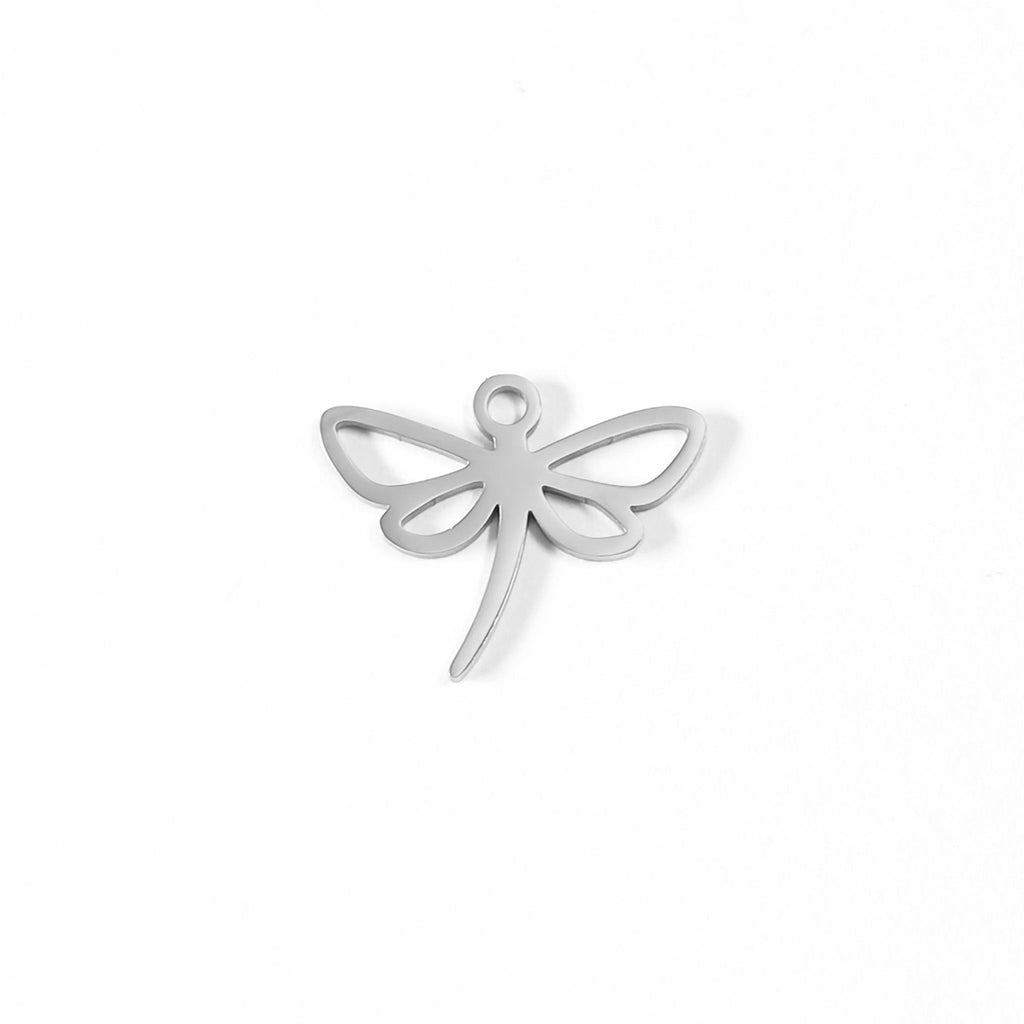 Dragonfly Charm 18K Gold Pendant – Dainty Stainless Steel Hypoallergenic Jewelry