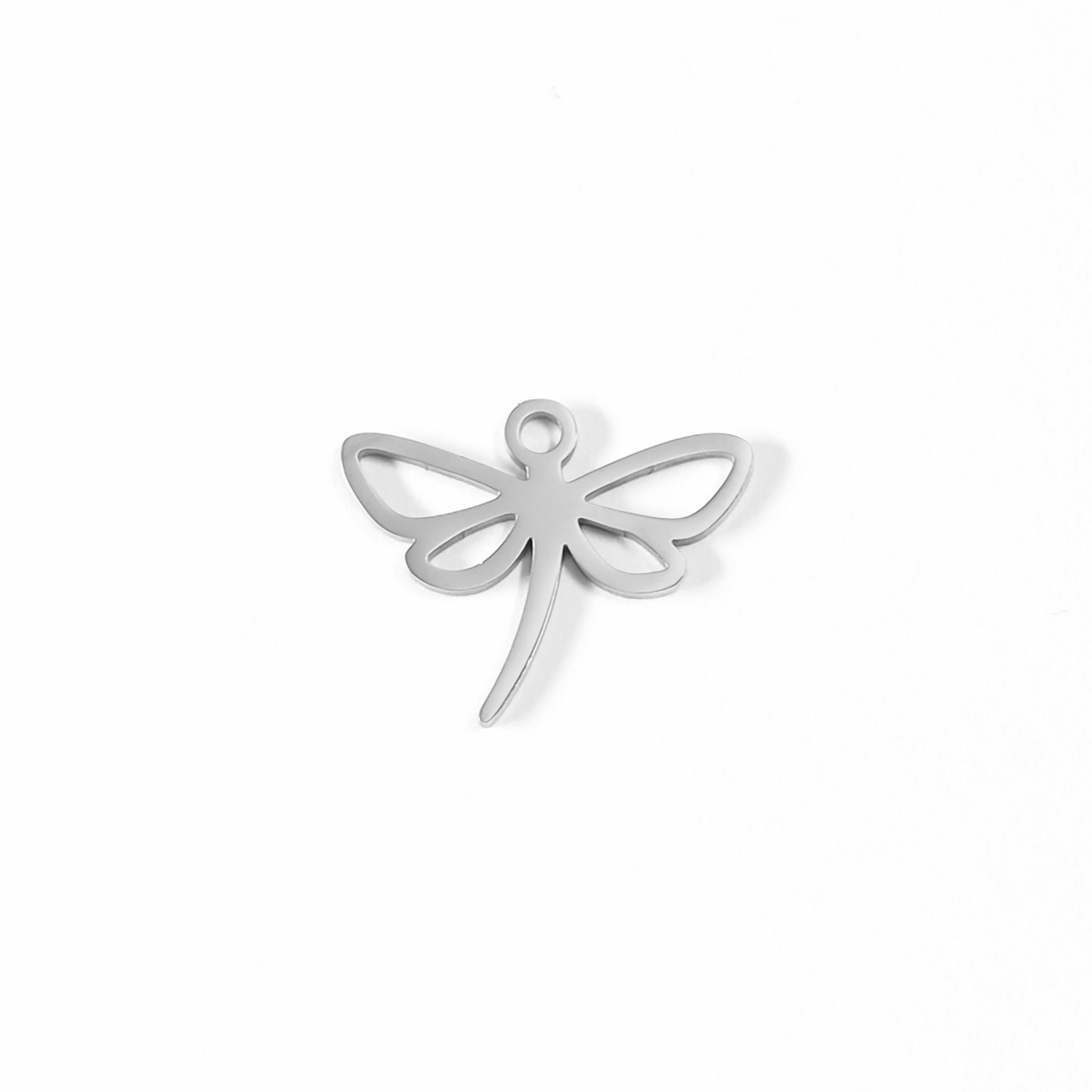 Dragonfly Charm 18K Gold Pendant – Dainty Stainless Steel Hypoallergenic Jewelry