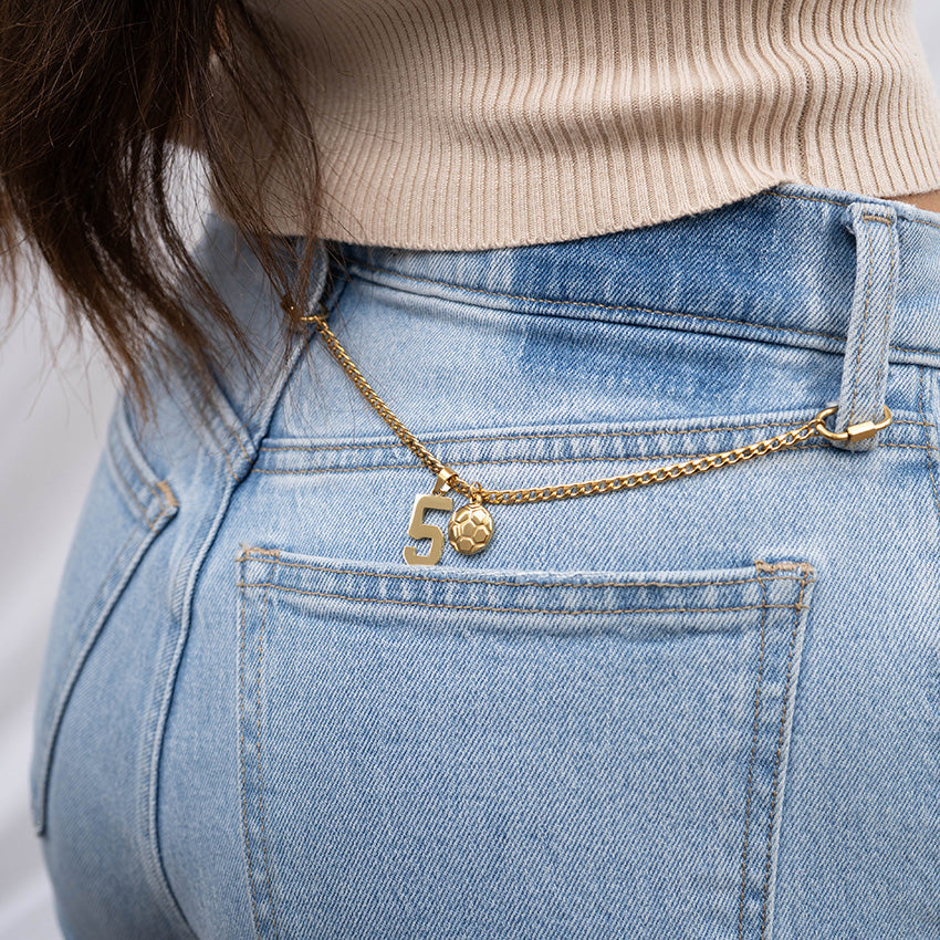 Gold Soccer Ball Charm – 18K Gold PVD Stainless Steel Sports Pendant Necklace