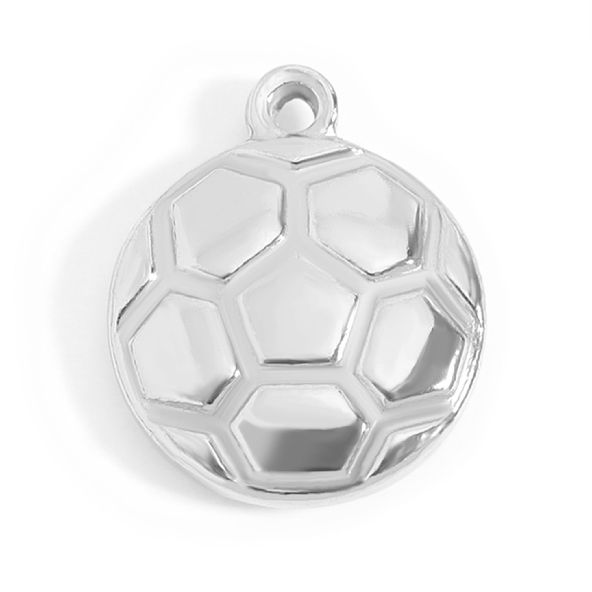 Gold Soccer Ball Charm – 18K Gold PVD Stainless Steel Sports Pendant Necklace