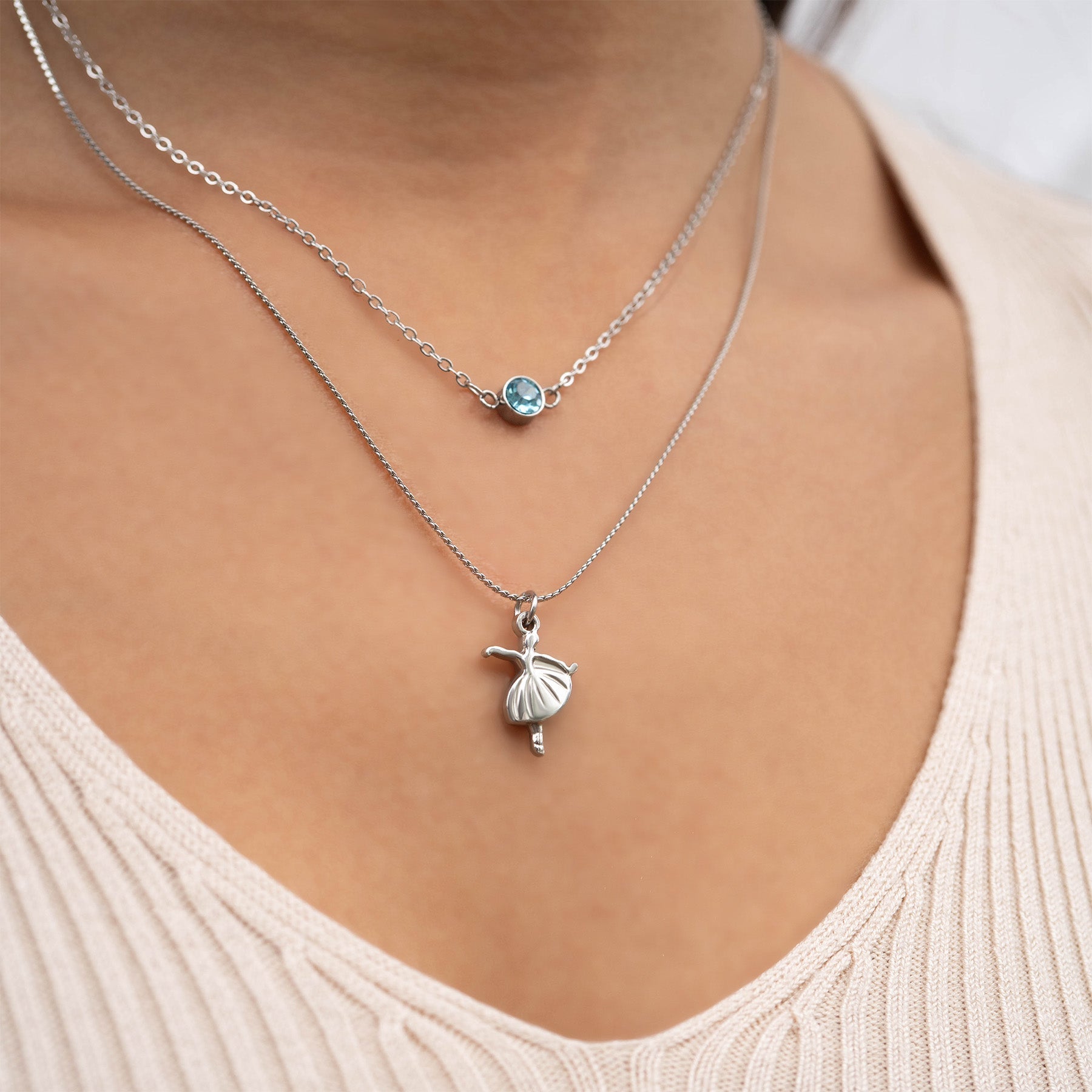 Ballerina Charm 18K Gold Pendant – Hypoallergenic Stainless Steel Ballet Jewelry