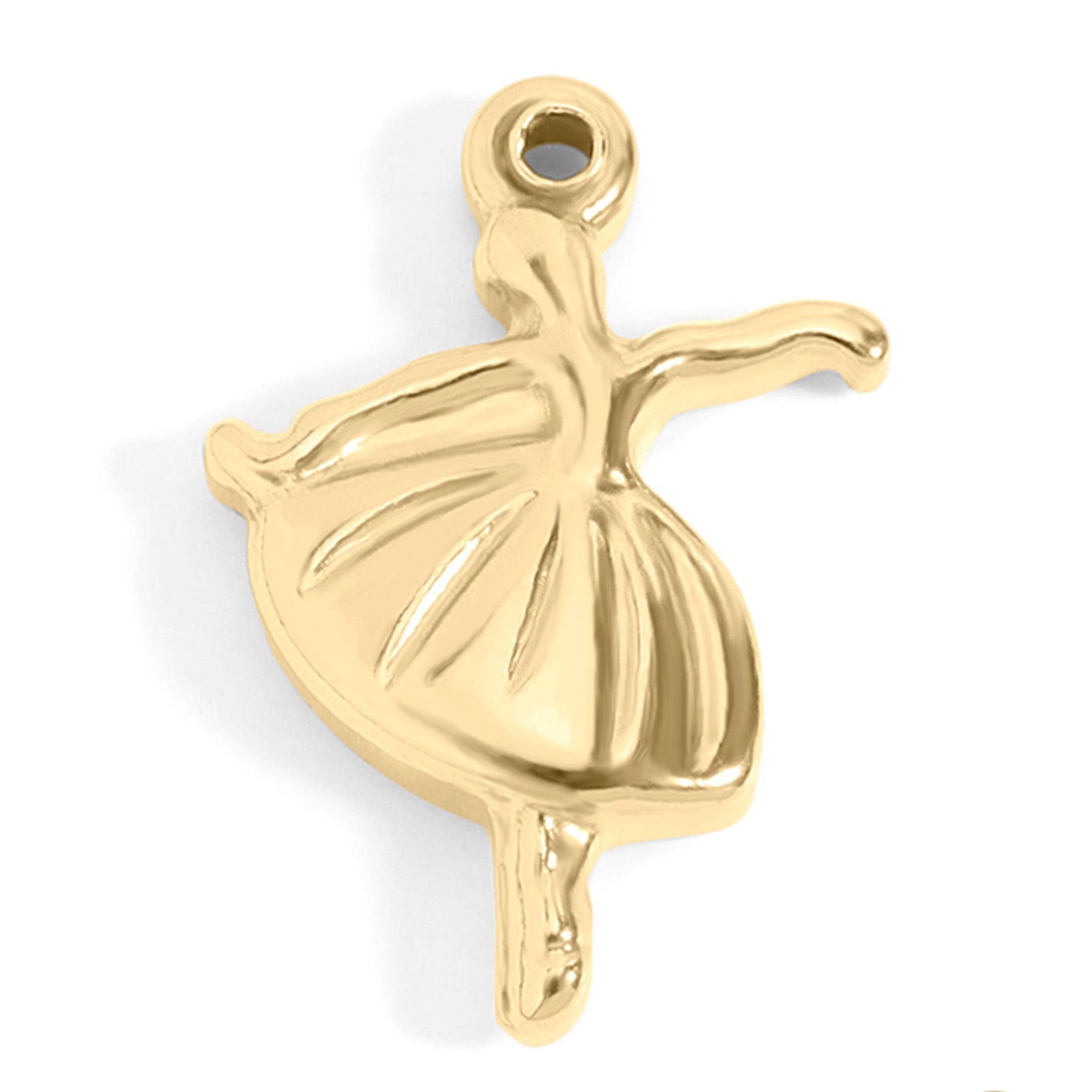 Ballerina Charm 18K Gold Pendant – Hypoallergenic Stainless Steel Ballet Jewelry
