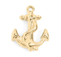 18K Gold Anchor Charm – Waterproof Stainless Steel Nautical Pendant Jewelry