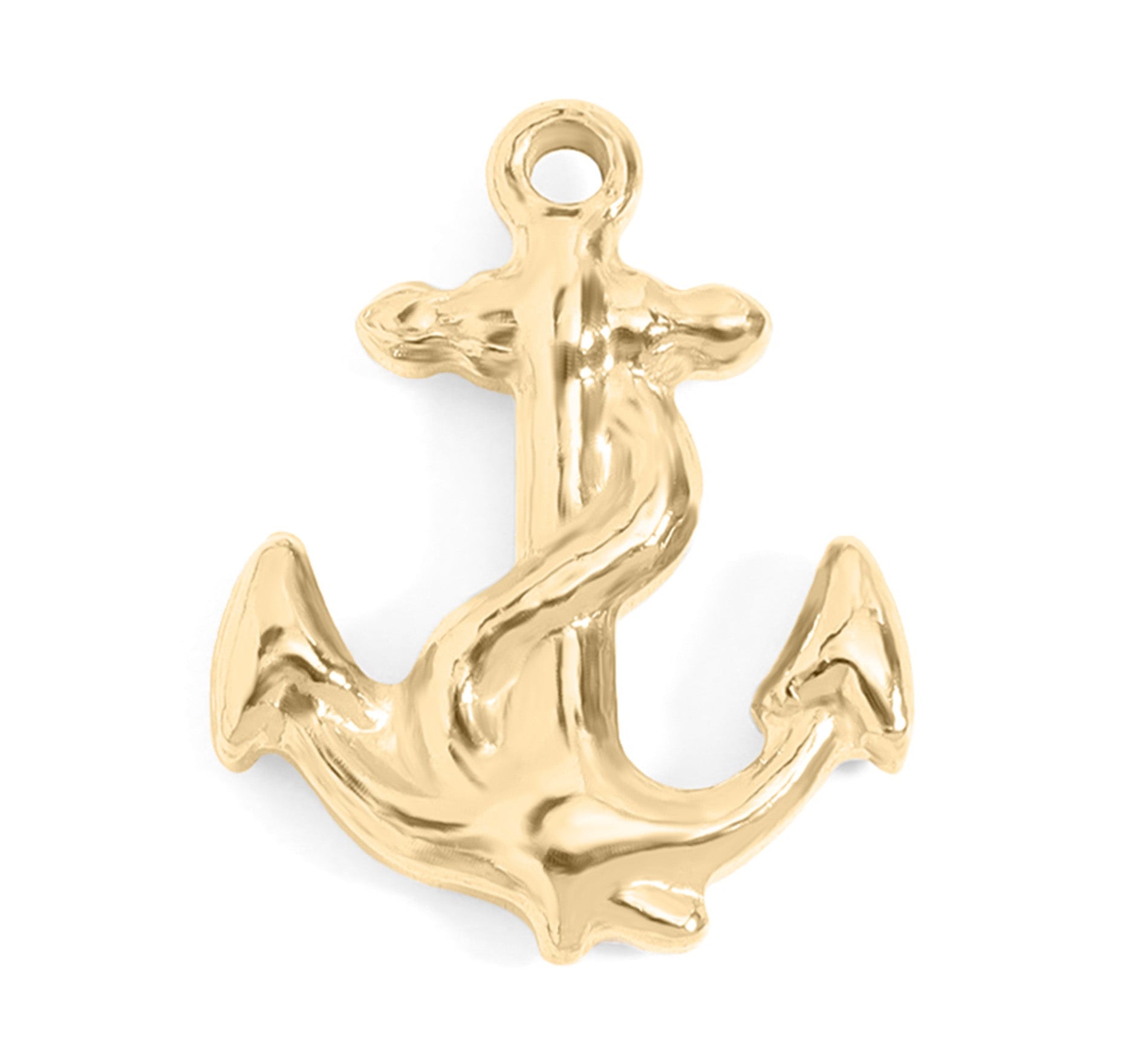 18K Gold Anchor Charm – Waterproof Stainless Steel Nautical Pendant Jewelry