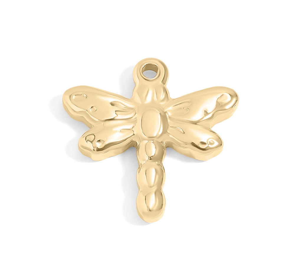 Dragonfly Charm 18K Gold PVD Stainless Steel Waterproof Hypoallergenic Jewelry