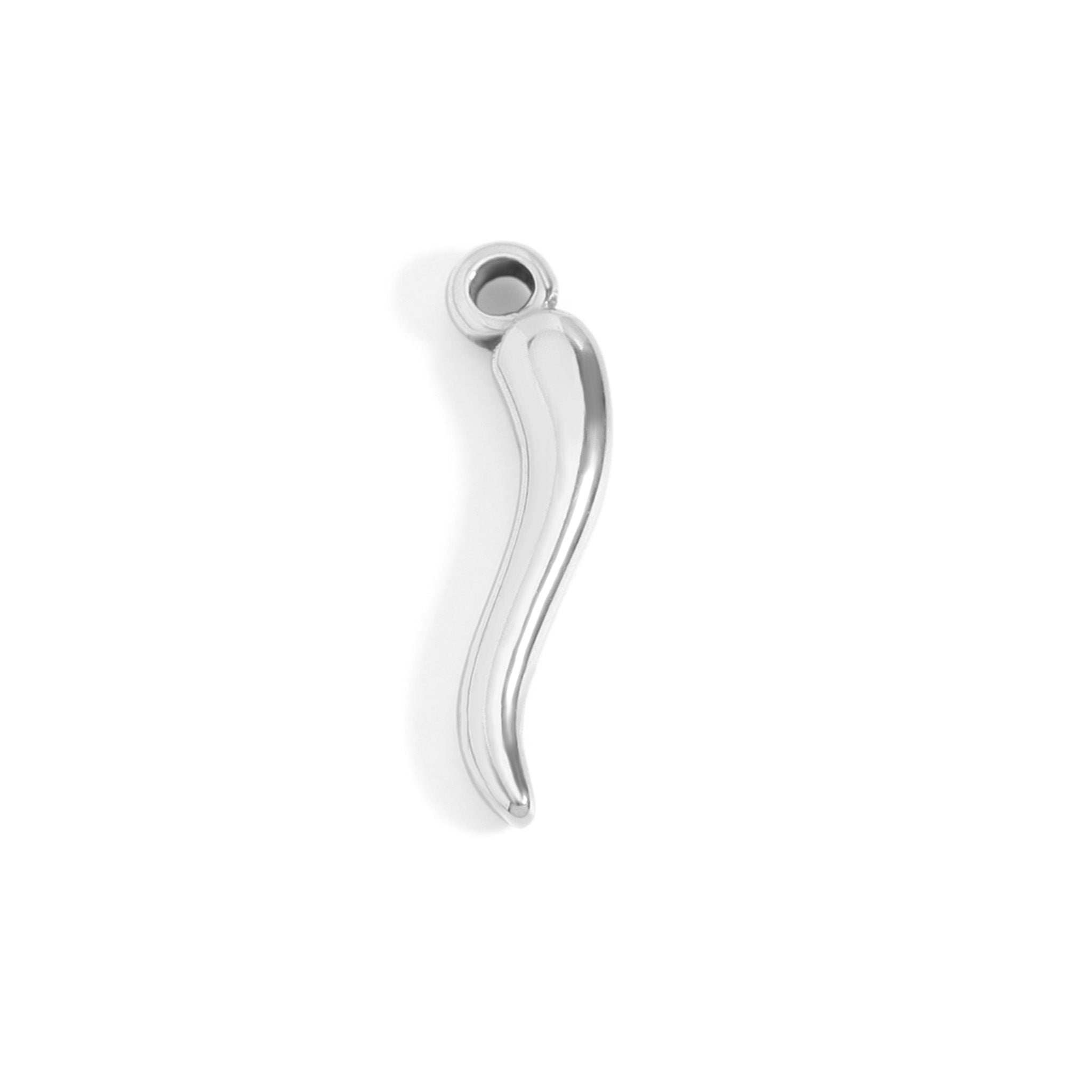 Italian Horn Charm - 18K Gold Jewelry Accent | Stainless Steel Good Luck Pendant