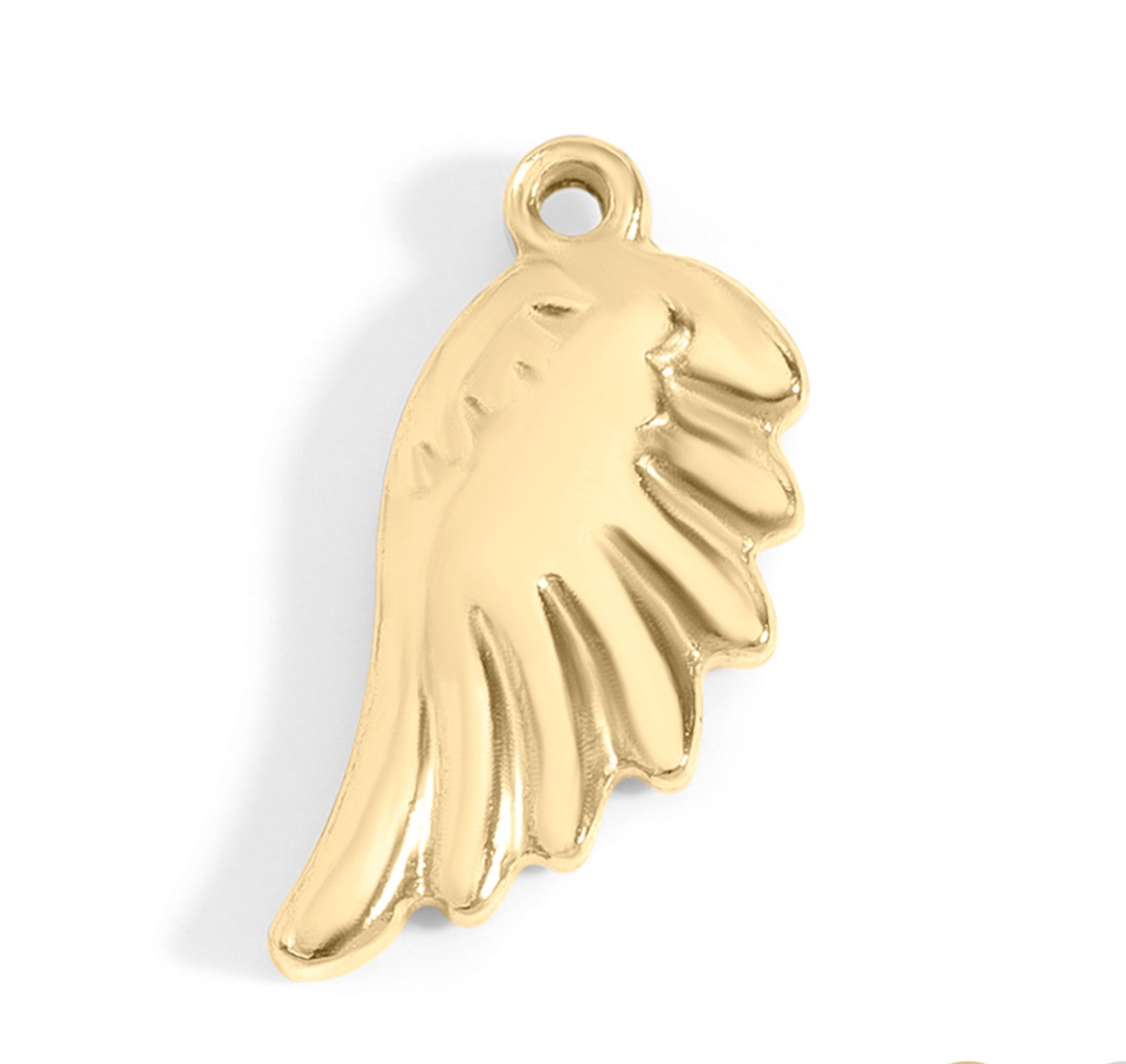 Angel Wing Charm – 18K Gold Stainless Steel Small Pendant Accessory for Bracelets