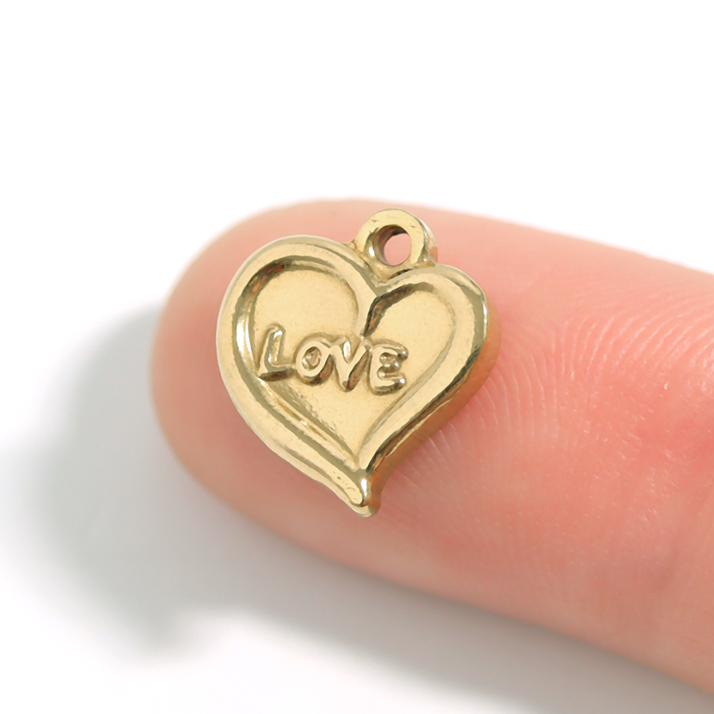 Gold Heart Charm – 18K Gold Plated Pendant | Hypoallergenic Stainless Steel Jewelry