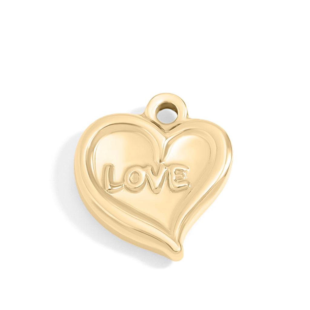 Gold Heart Charm – 18K Gold Plated Pendant | Hypoallergenic Stainless Steel Jewelry