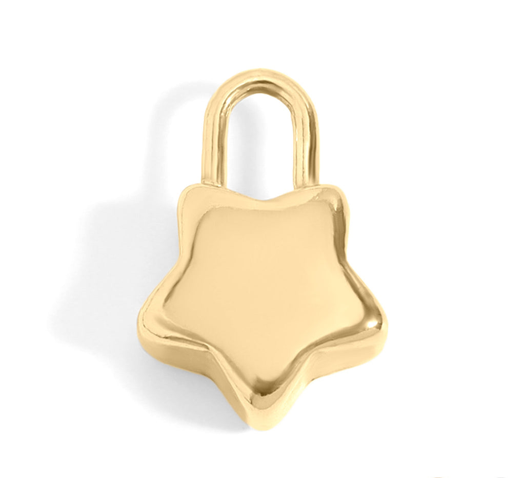 Star Padlock Charm – 18K Gold Plated Stainless Steel Lock Pendant