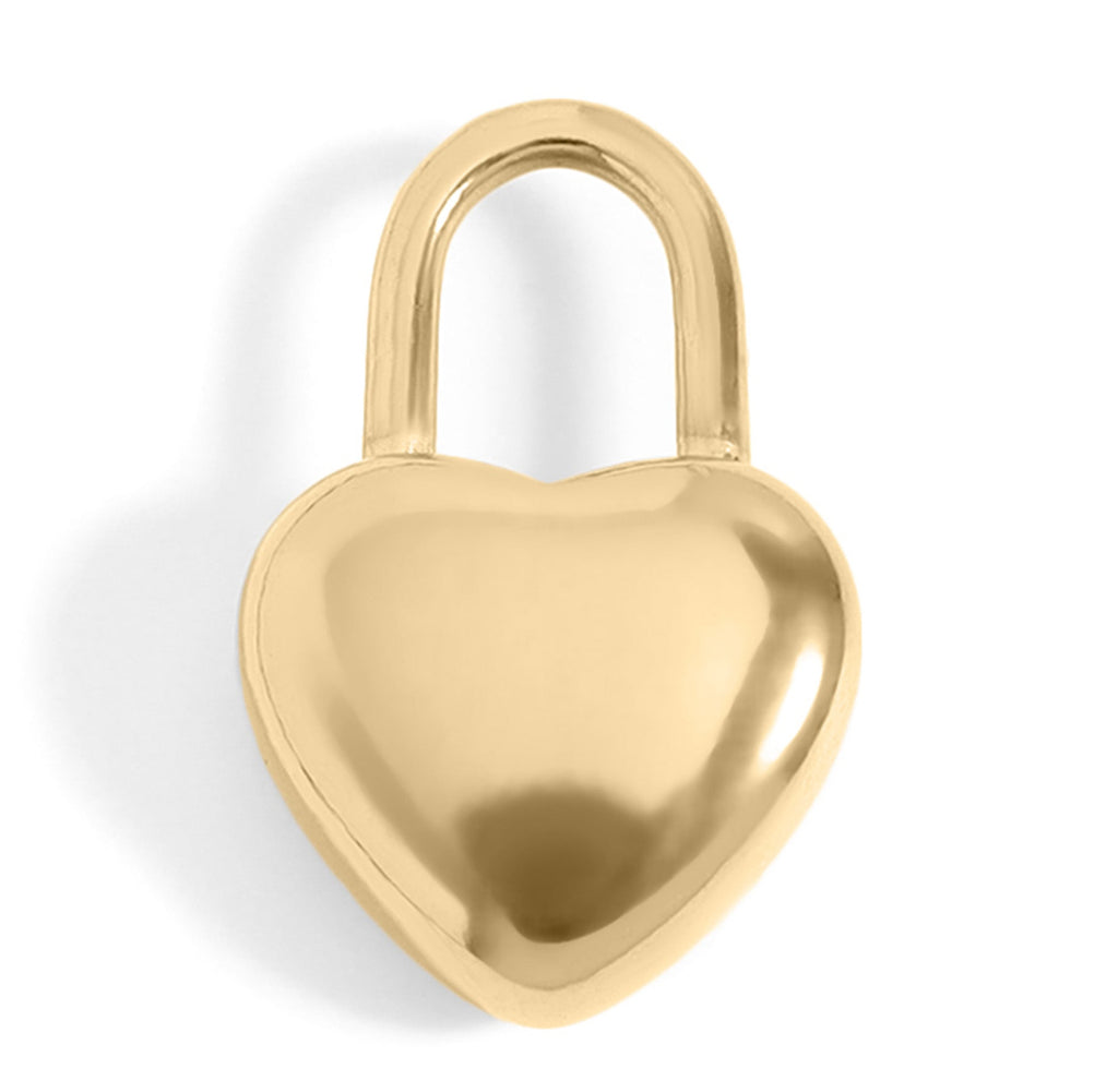 Heart Padlock Charm – 18K Gold PVD Coated Stainless Steel Hypoallergenic Jewelry
