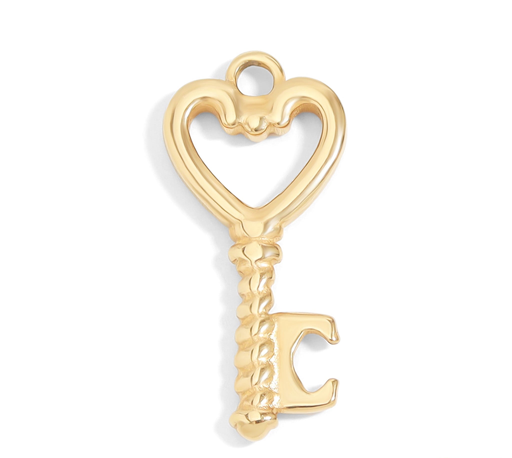 Heart Key Charm – 18K Gold PVD Coated Stainless Steel Sentimental Jewelry Gift