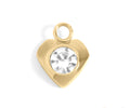 Gold Heart Charm – 18K Gold PVD Coated Stainless Steel Cubic Zirconia Jewelry