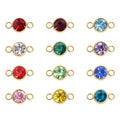 18K Gold PVD Stainless Steel Birthstone Connector Charm