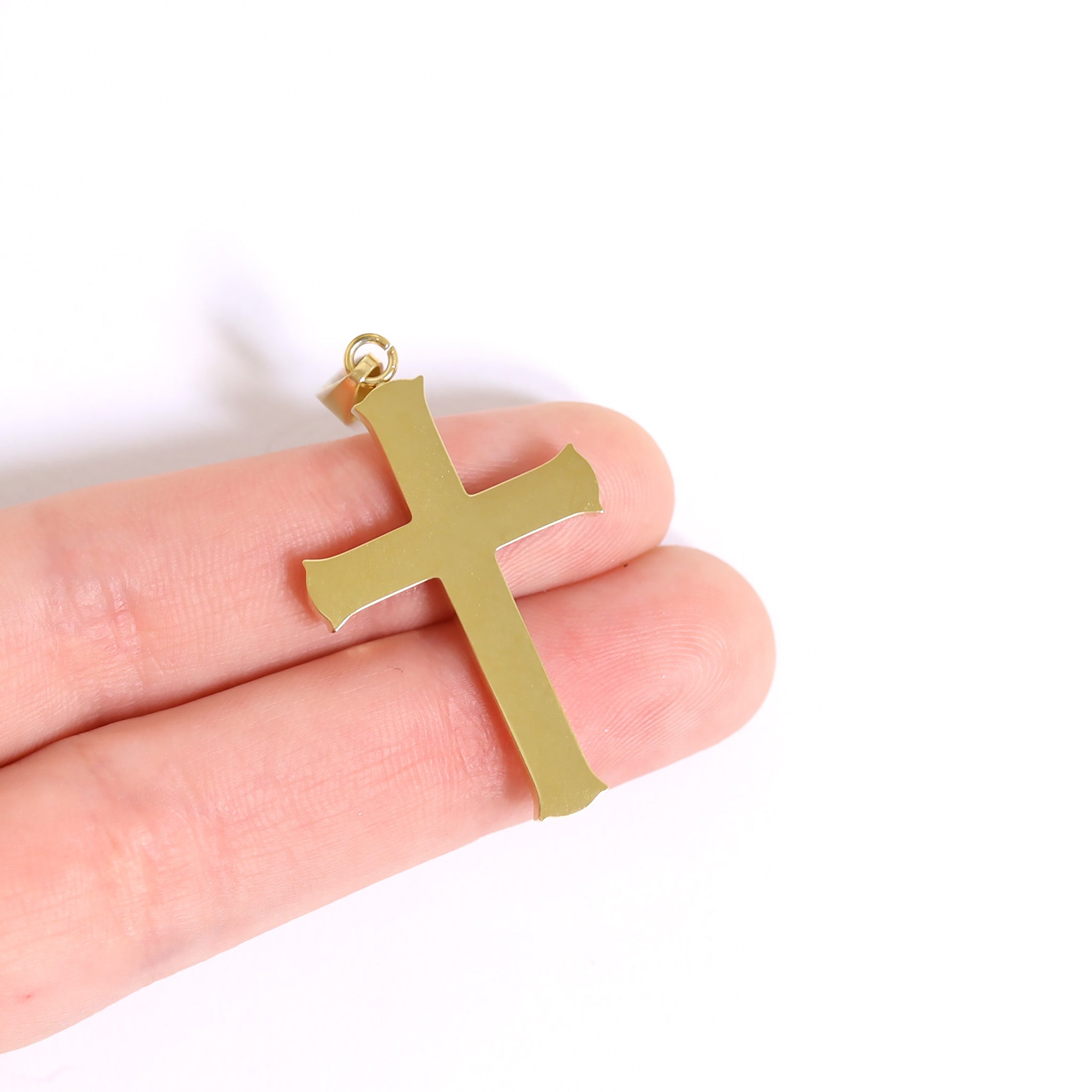 Gold Cross Pendant 18K Gold Jewelry | PVD Coated Stainless Steel Charm
