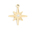 Gold Compass Pendant – 18K Gold Plated Pendant With Cubic Zirconia & Stainless Steel Charm