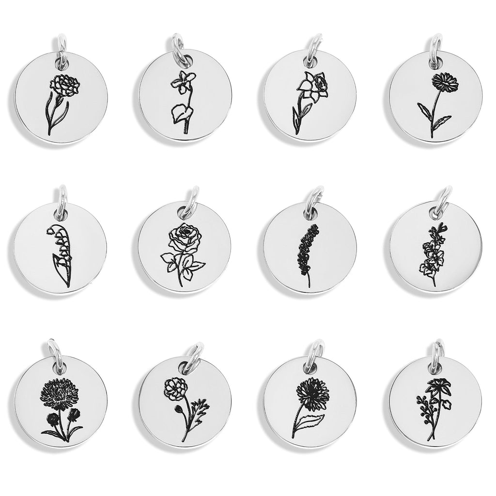 Gold Birth Flower Pendant – 18K PVD Coated Stainless Steel Floral Charm Necklace