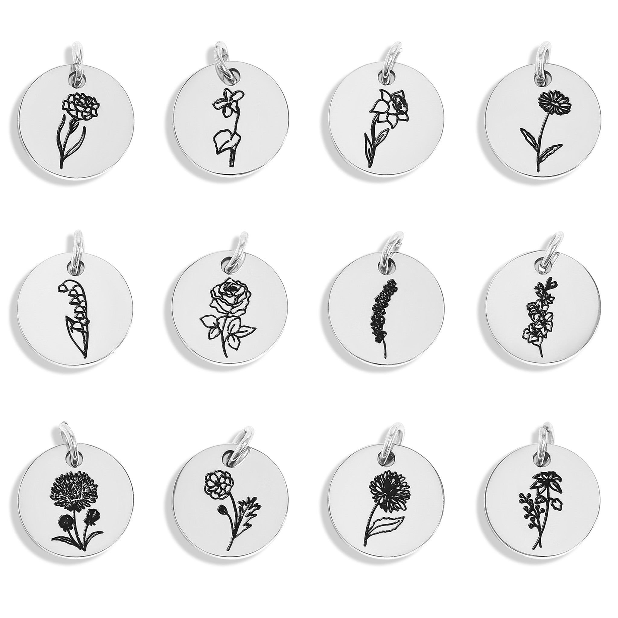 Gold Birth Flower Pendant – 18K PVD Coated Stainless Steel Floral Charm Necklace