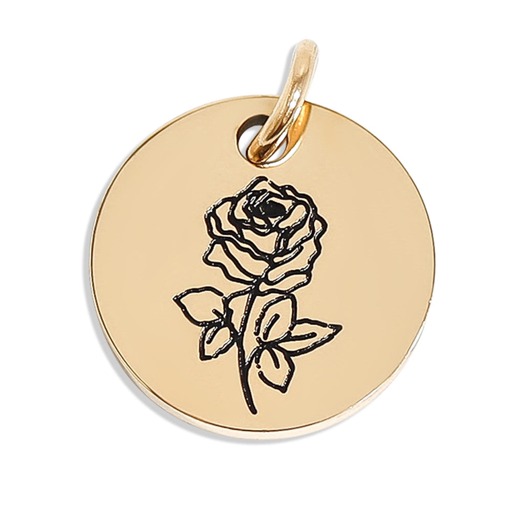 Gold Birth Flower Pendant – 18K PVD Coated Stainless Steel Floral Charm Necklace