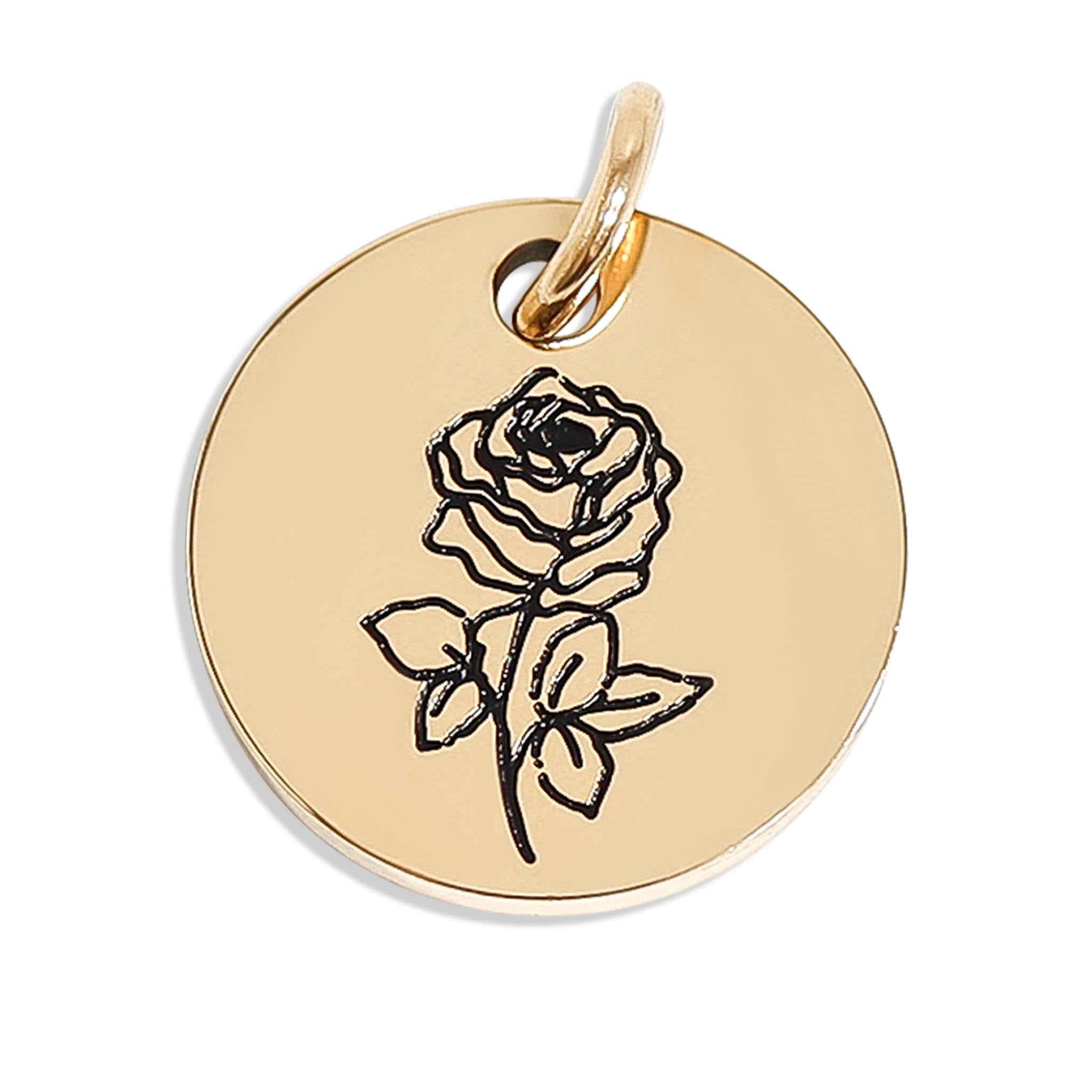 Gold Birth Flower Pendant – 18K PVD Coated Stainless Steel Floral Charm Necklace