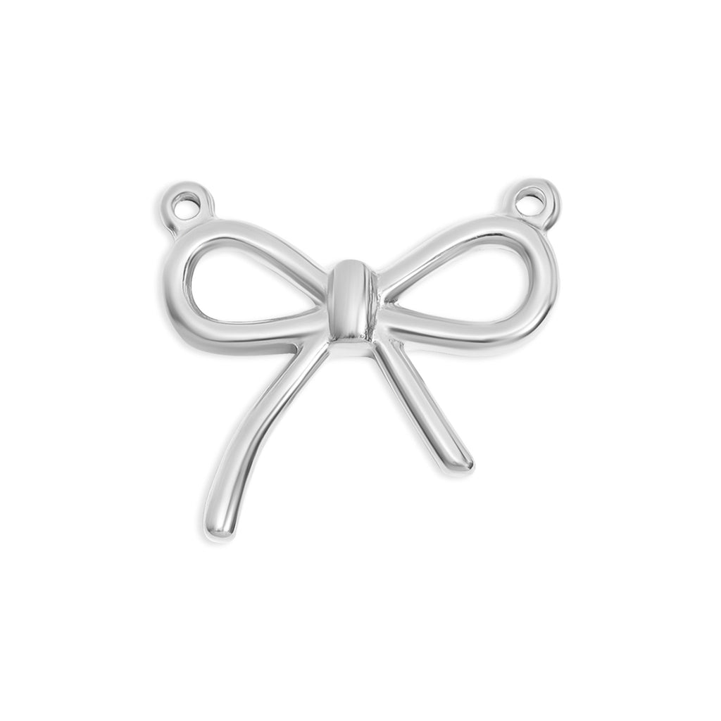 Gold Bow Connector Charm – 18K Gold Plated Stainless Steel Pendant Connector