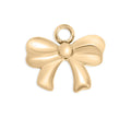 Gold Bow Charm | 18K PVD Coated Stainless Steel Ribbon Bow Pendant – Hypoallergenic Jewelry