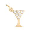 Martini Glass Charm – 18K Gold Pendant With CZ | Hypoallergenic Jewelry Accessory