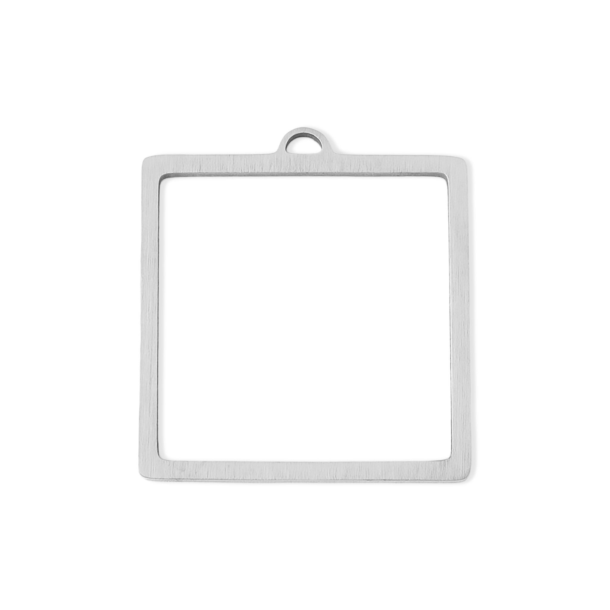Silver Open Back Square Bezel Pendant