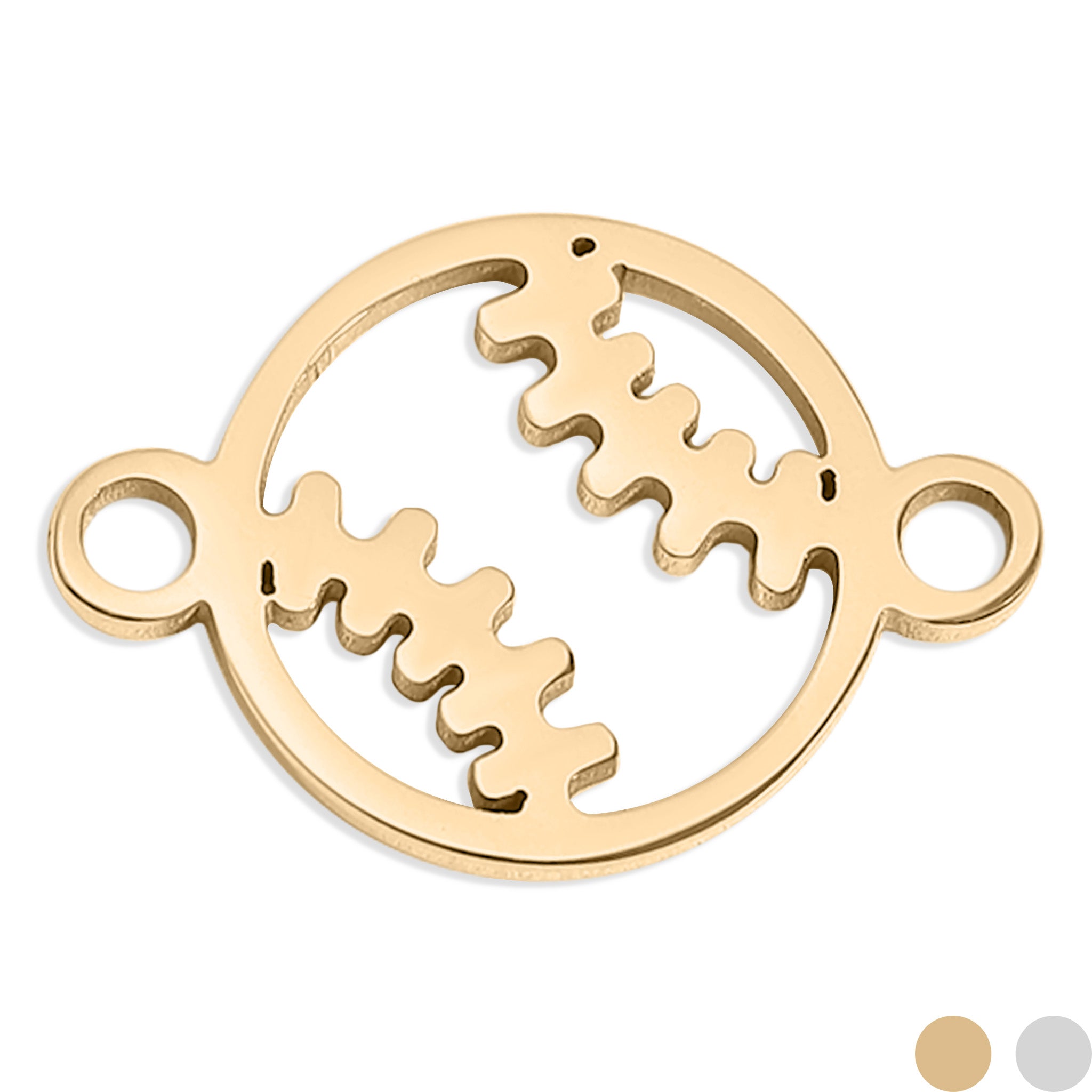 18K Gold Baseball Charm – Durable Stainless Steel Jewelry With PVD Finish