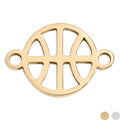 18K Gold Basketball Charm – Stainless Steel Connector | Hypoallergenic Jewelry