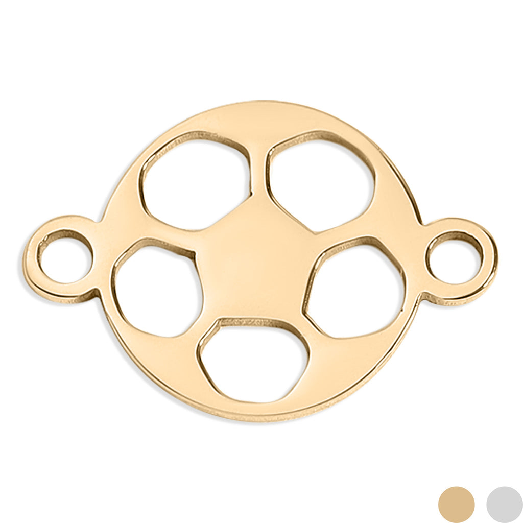 18k Gold Connector Charm – Soccer Ball Charm in Durable Stainless Steel