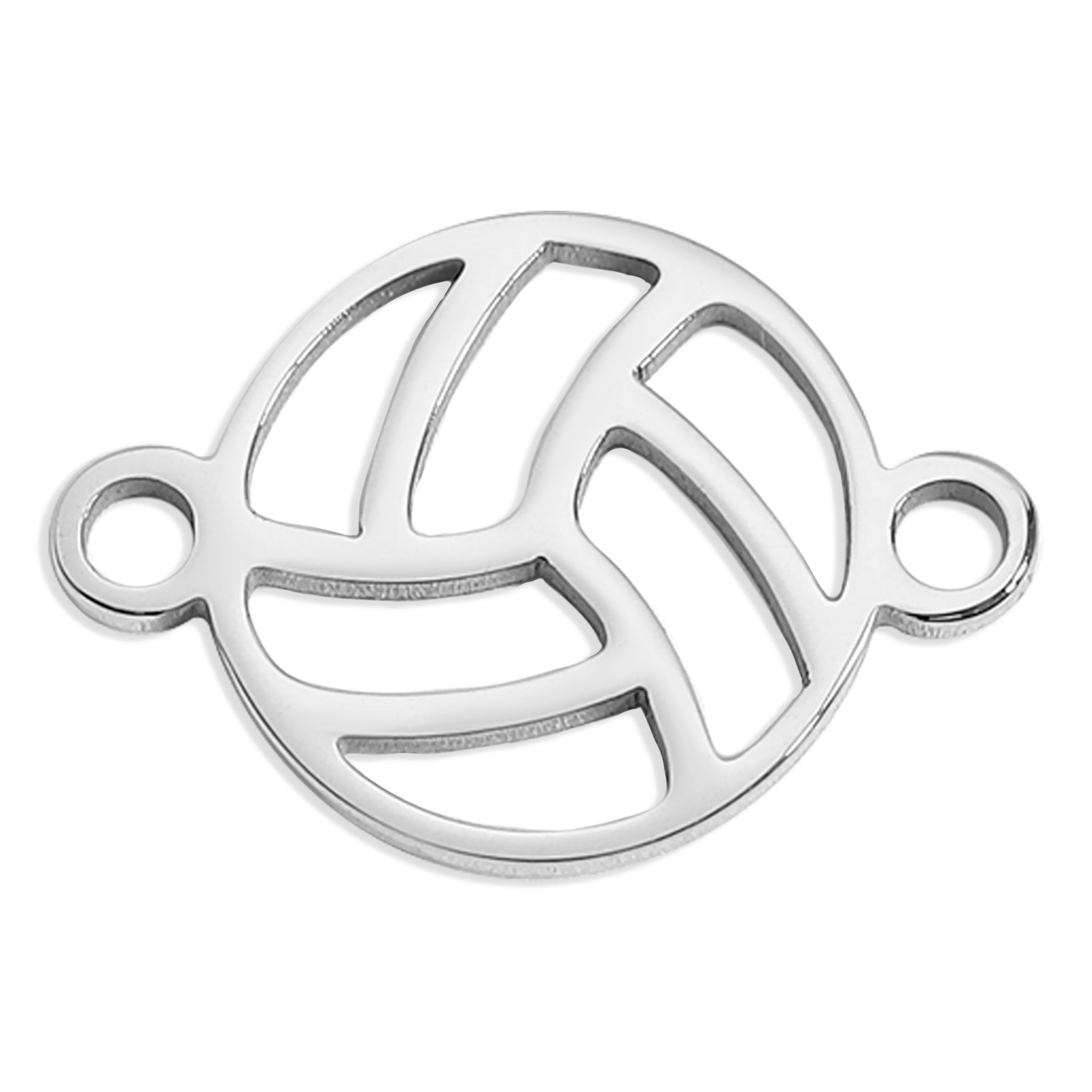Volleyball Connector Charm - 18K Gold Stainless Steel Sports Jewelry Pendant