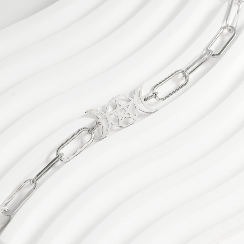 Stainless Steel Paperclip Connector Chain Necklace