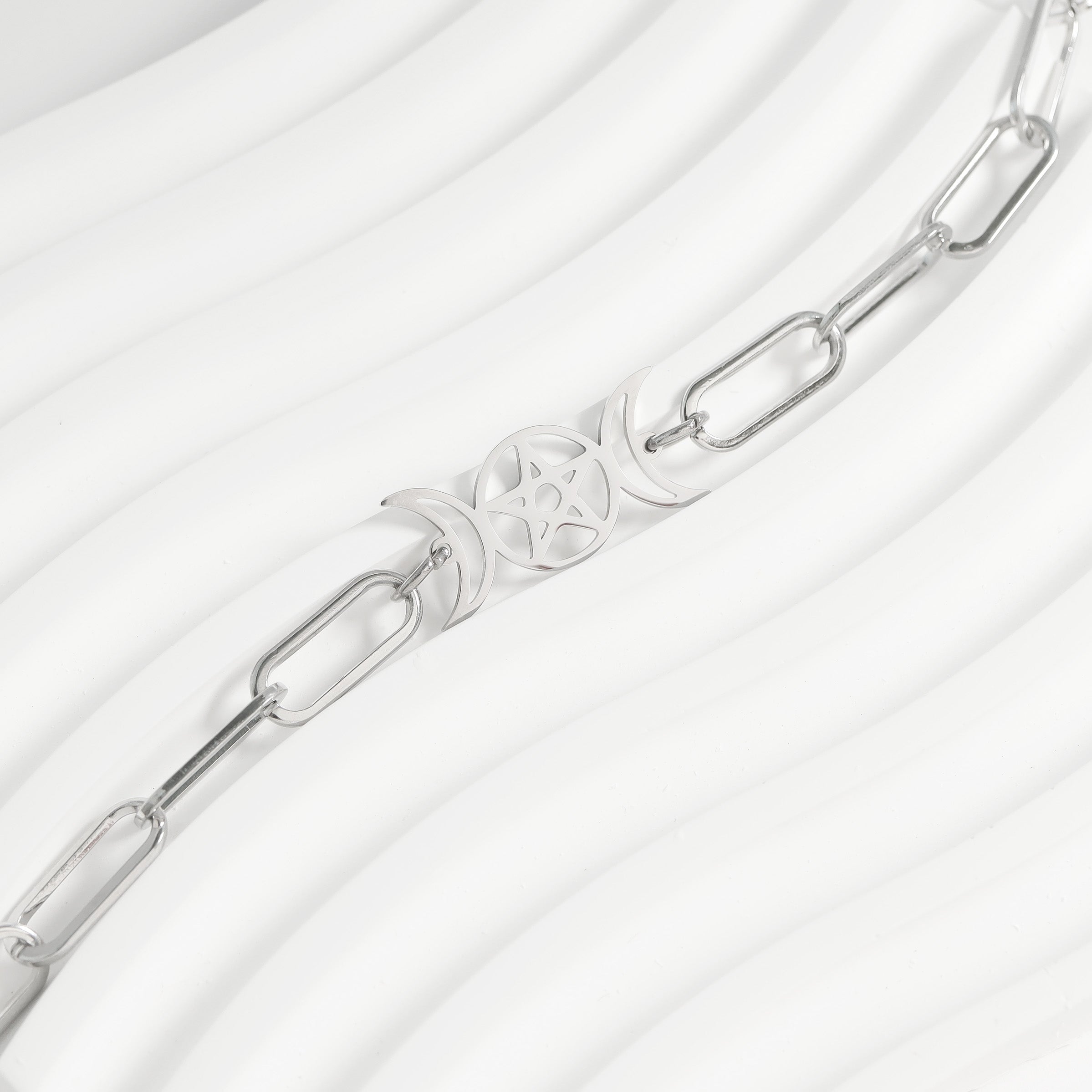 Stainless Steel Paperclip Connector Chain Necklace