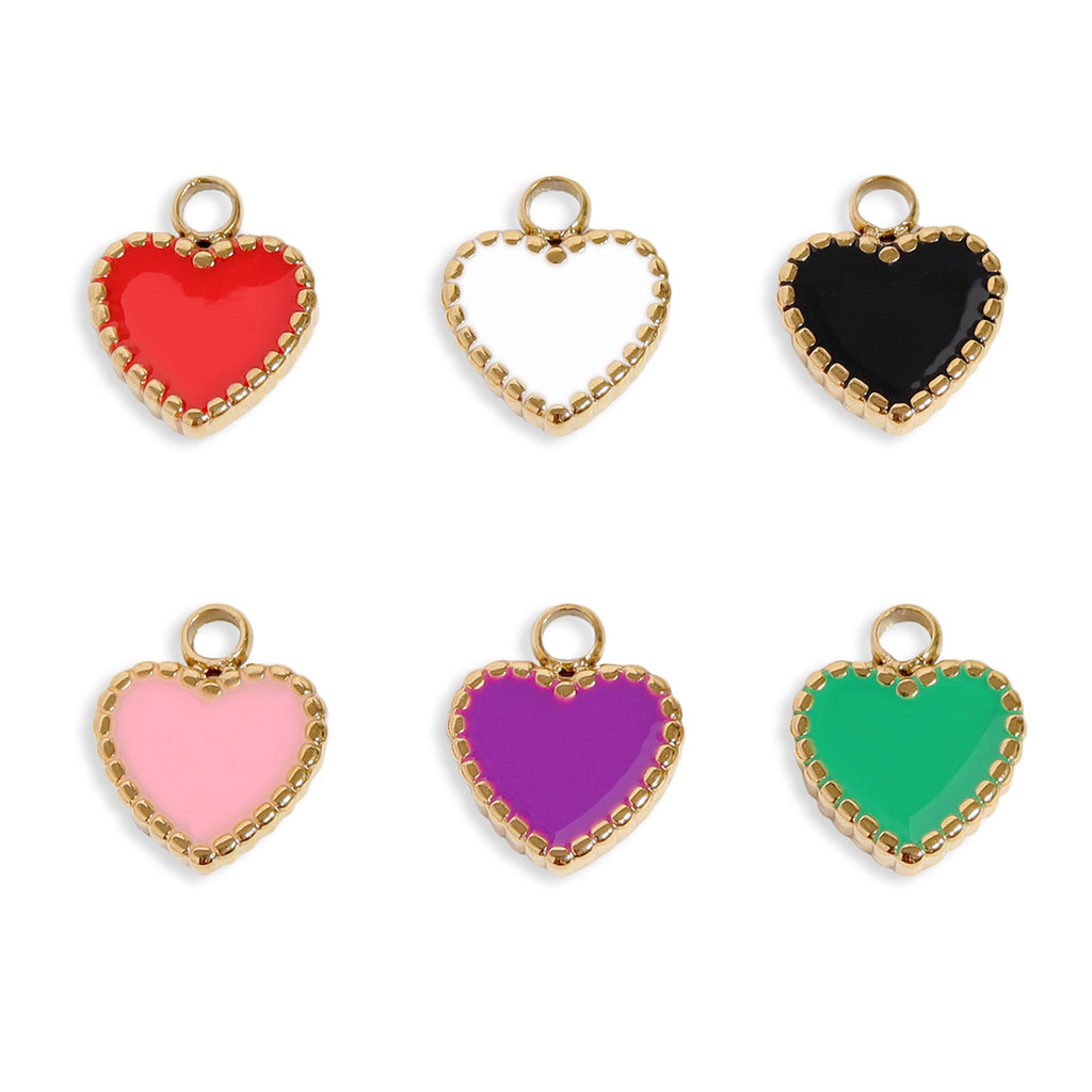18K Gold Heart Charm – PVD Coated Stainless Steel Pendant | Hypoallergenic Jewelry