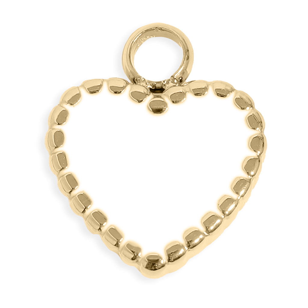 18K Gold Heart Charm – PVD Coated Stainless Steel Pendant | Hypoallergenic Jewelry
