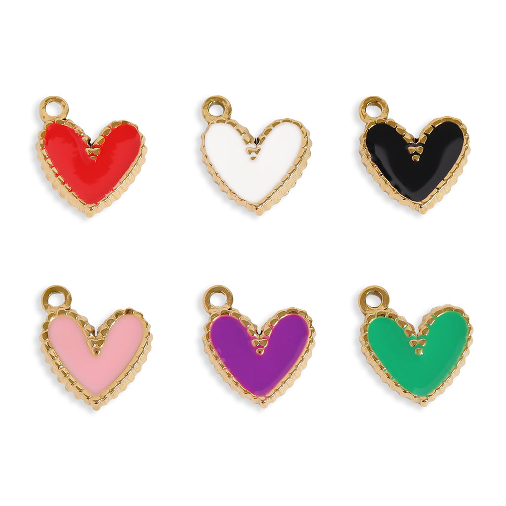 Gold Heart Charm – 18K Gold Plated Stainless Steel Pendant | Hypoallergenic Jewelry