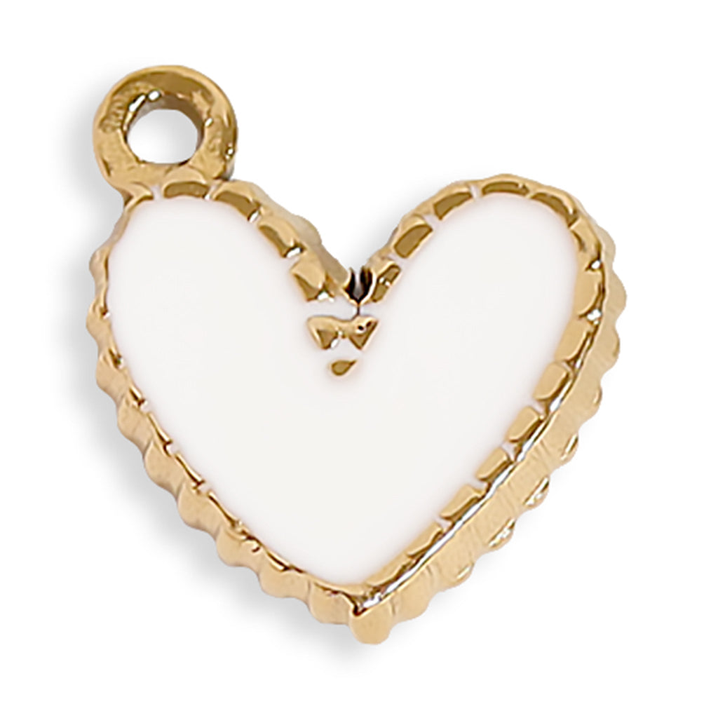 Gold Heart Charm – 18K Gold Plated Stainless Steel Pendant | Hypoallergenic Jewelry