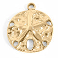Sand Dollar Charm – 18K Gold Pendant | Waterproof Stainless Steel Beach Jewelry