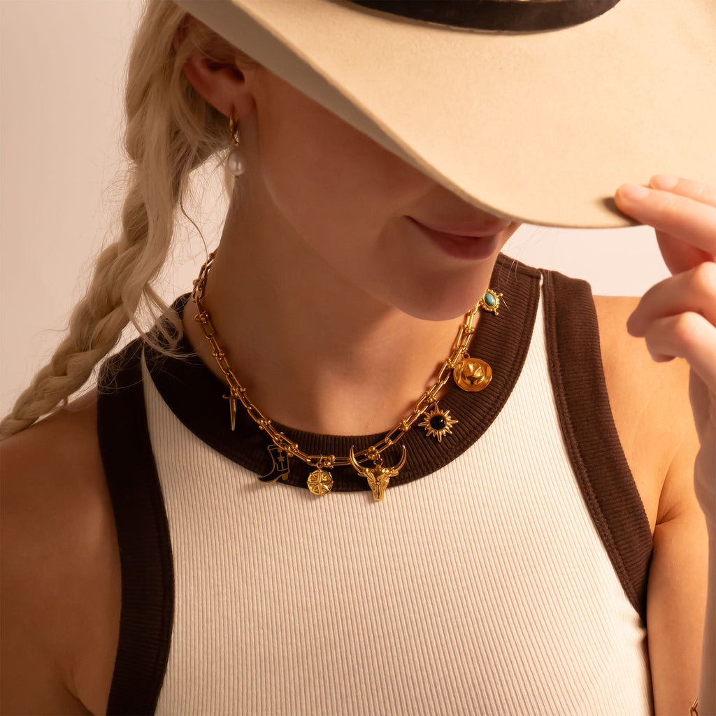 18K Gold Bull Charm – Durable Stainless Steel Pendant | Hypoallergenic Jewelry Gift