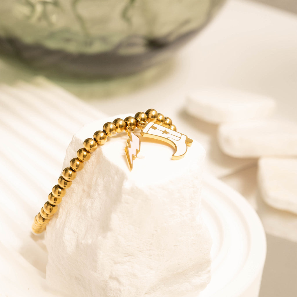 Lightning Bolt Charm – 18K Gold Plated Stainless Steel Pendant Jewelry Piece