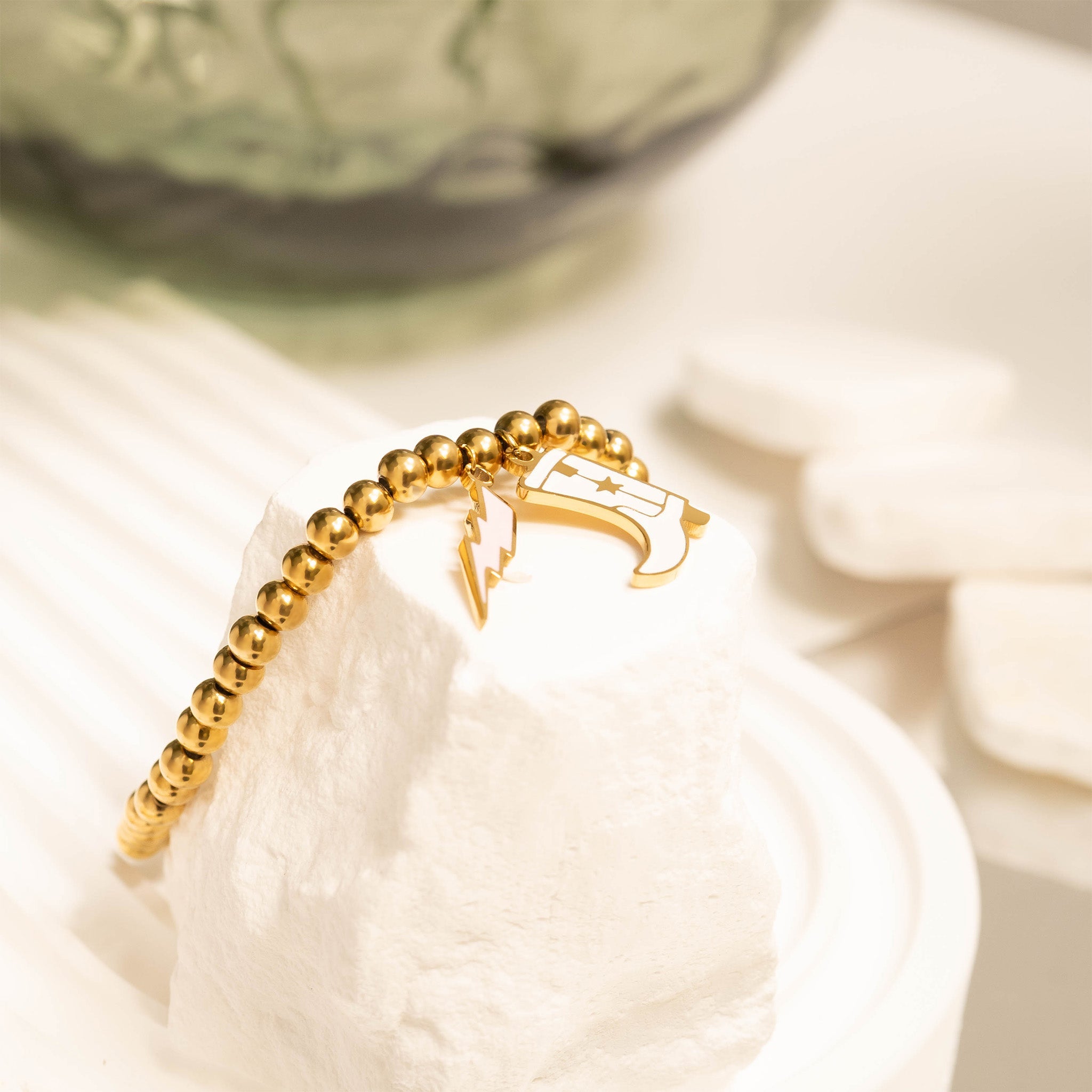 Lightning Bolt Charm – 18K Gold Plated Stainless Steel Pendant Jewelry Piece