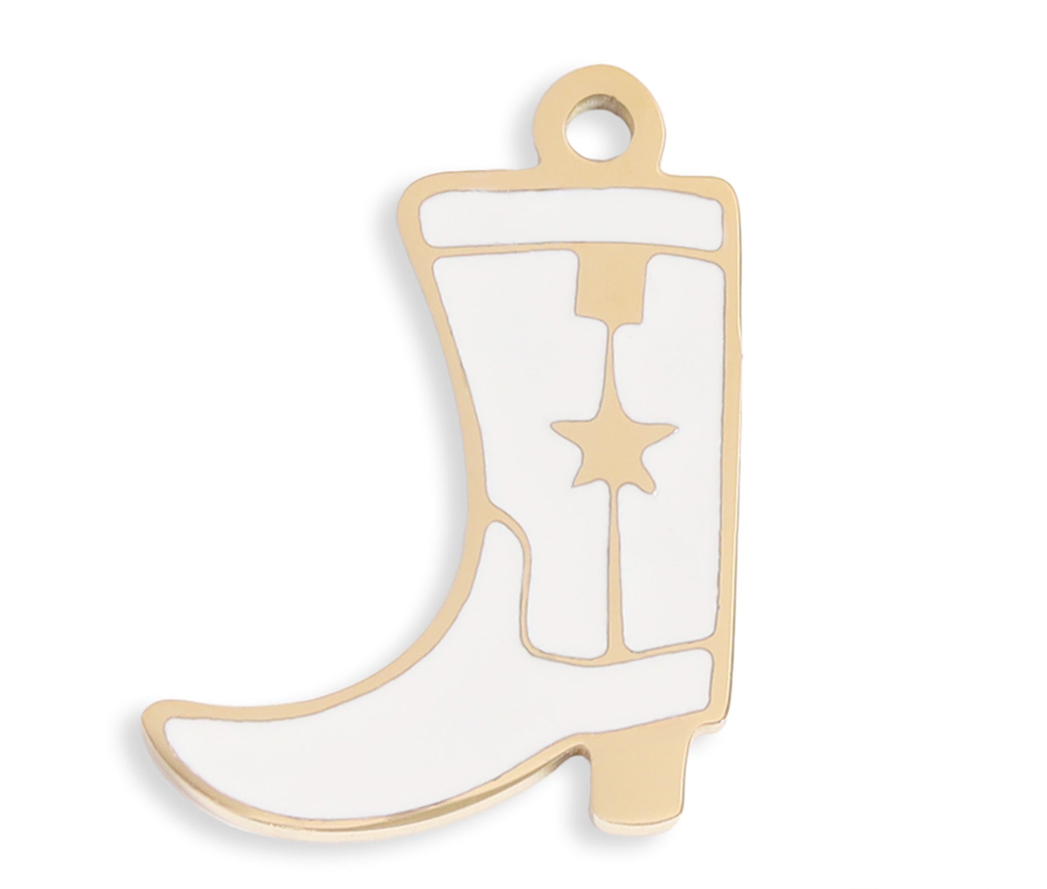 Cowboy Boot Charm – 18K Gold PVD Stainless Steel Western Jewelry Accent