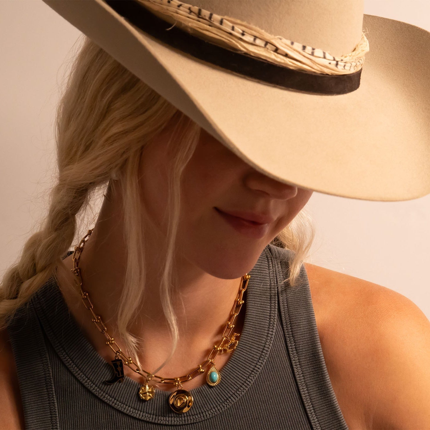 Cowboy Boot Charm – 18K Gold PVD Stainless Steel Western Jewelry Accent