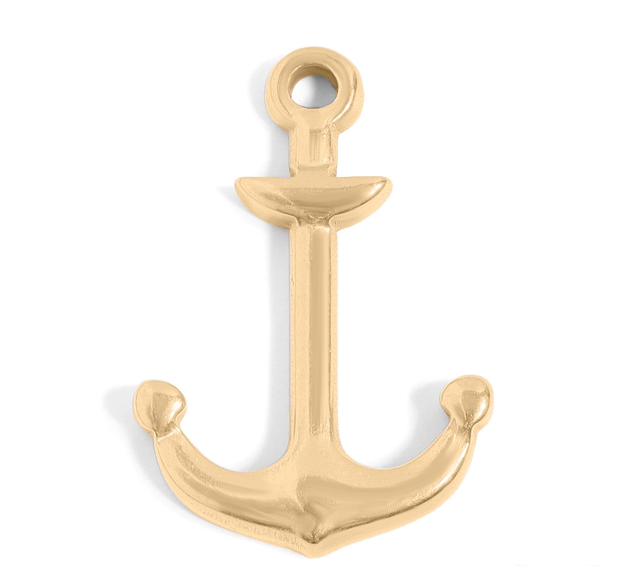 18K Gold Anchor Charm – Durable Stainless Steel Nautical Jewelry Pendant for Bracelets
