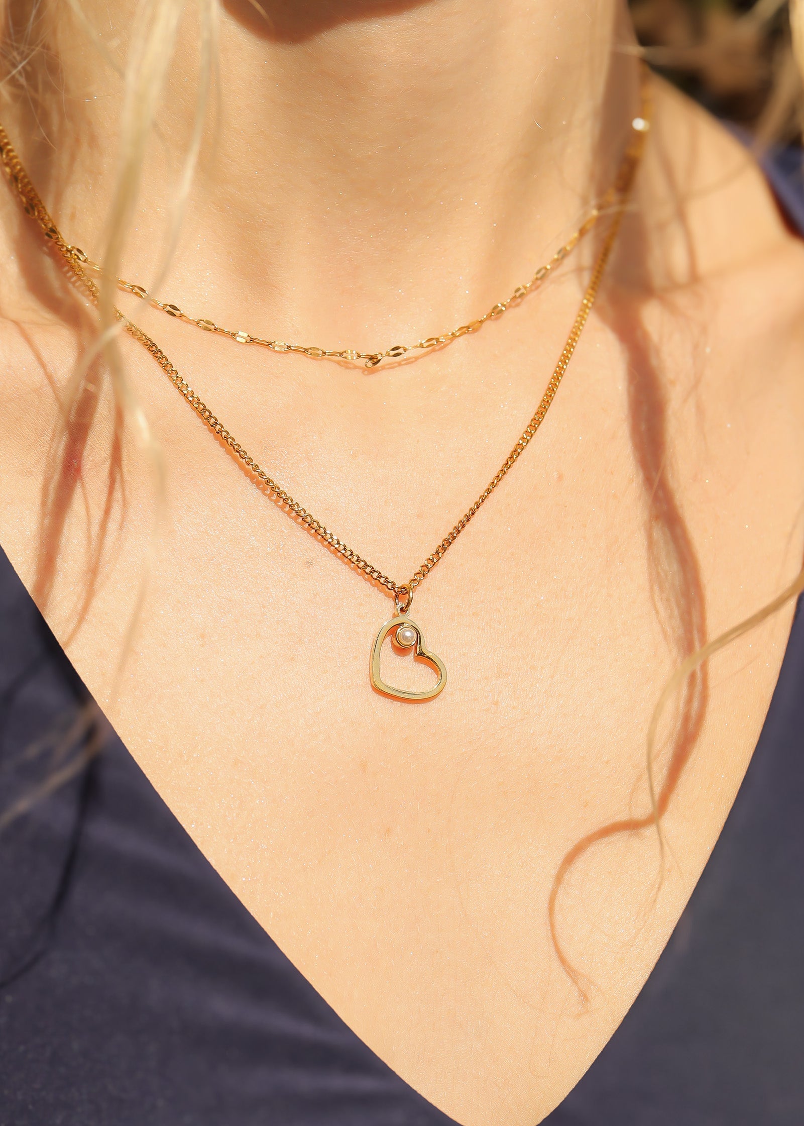 Birthstone Heart Charm – 18K Gold Plated Stainless Steel Cubic Zirconia Accent