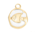 Gold Fish Charm – 18K Gold Pendant with White Epoxy | Waterproof Non-Tarnish Jewelry