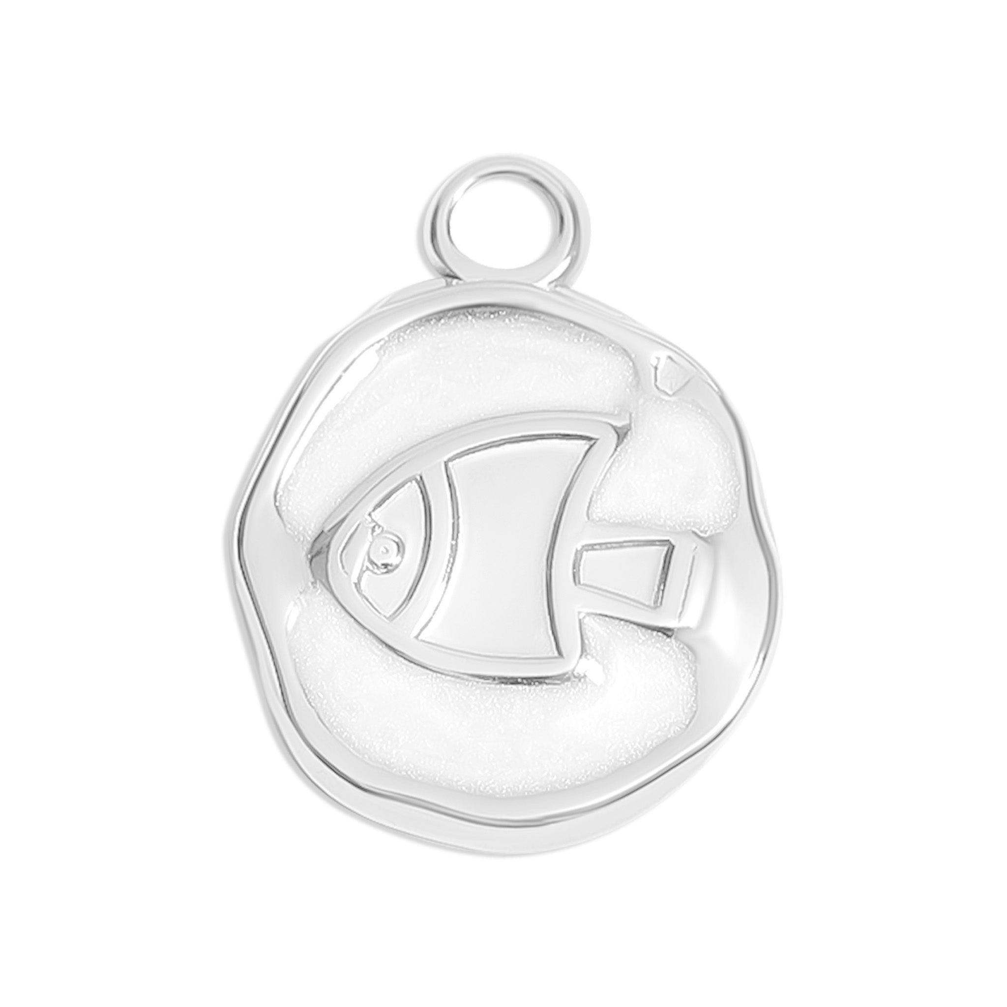 Gold Fish Charm – 18K Gold Pendant with White Epoxy | Waterproof Non-Tarnish Jewelry